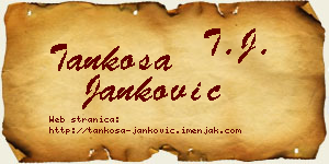 Tankosa Janković vizit kartica